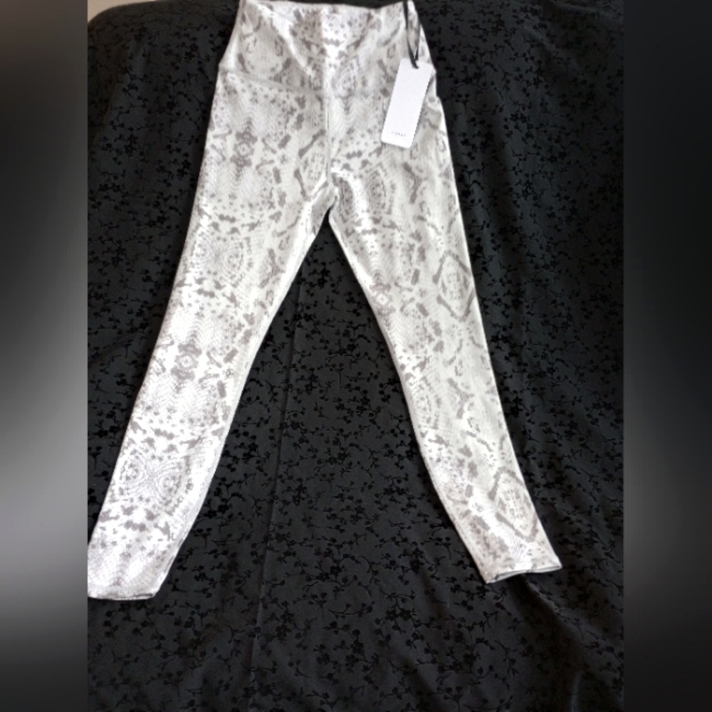 Varley White and Gray Patterned Leggings